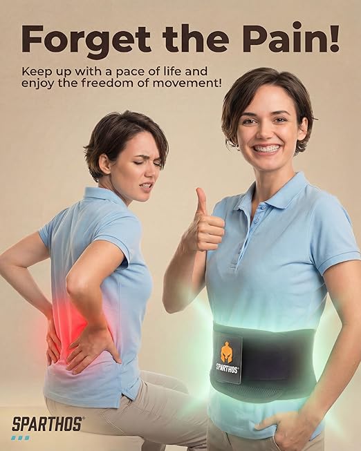 Sparthos Back Support Belt - Immediate Relief from Back Pain, Sciatica, Herniated Disc - Breathable Brace With Lumbar Pad - Lower Backbrace For Home & Lifting At Work - For Men & Women - (X-Small)