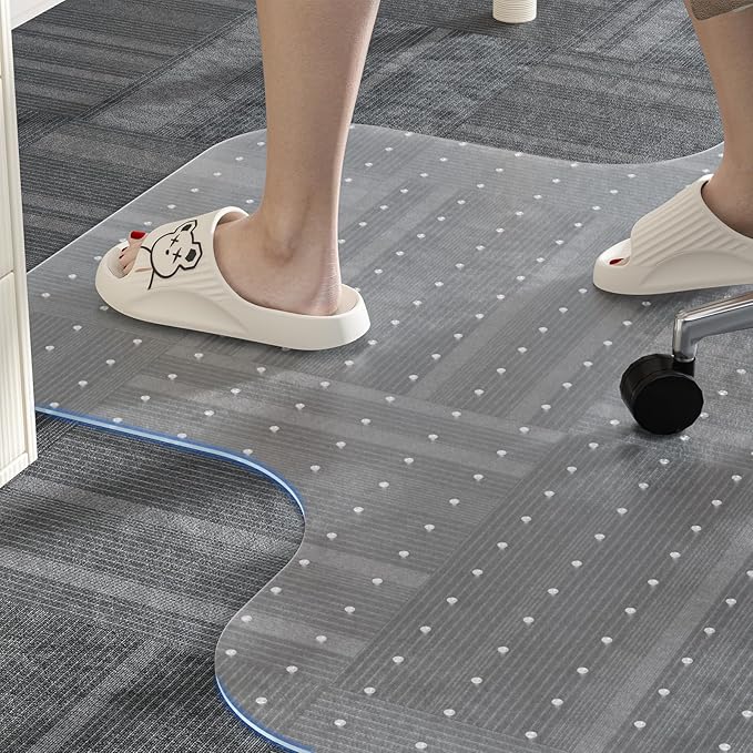 Office Chair Mat for Carpet, Desk Chair Mats for Carpet Floors, Clear Rolling Computer Chair Mat with Non-Slip Studded for Home and Office Low Pile Carpets(36" X 48'' X 0.09" with Lip)