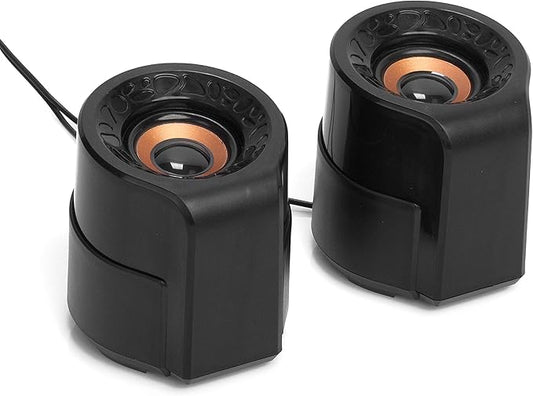 Frisby Audio FS-910 USB Powered 2.0 Stereo Computer Speakers - 8W Total Output, in-Line Volume Control, Compact Desktop Design for PC/Laptop, 100Hz Frequency Response, Plug & Play - Black