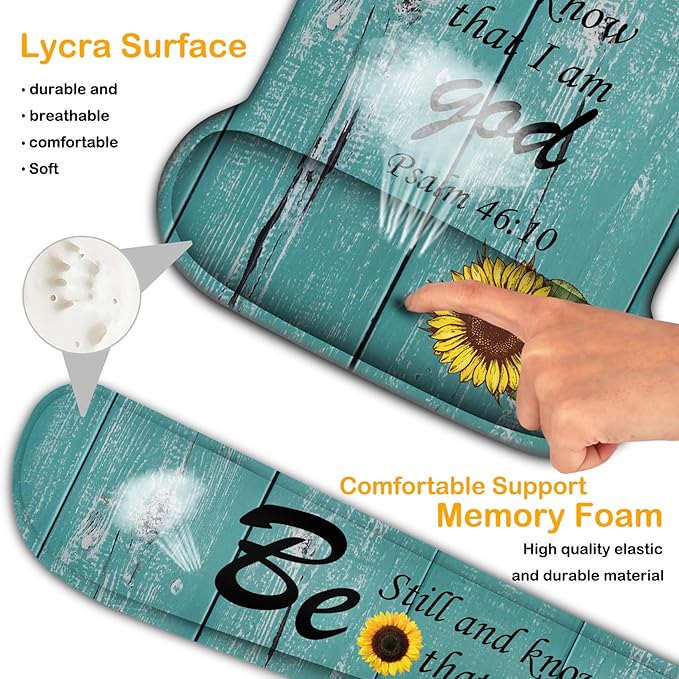 Ergonomic Mouse Pad, Mouse Wrist Rest Pad + Keyboard Wrist Rest Pad + Coaster, Made of Memory Foam, Easy to Use and Relieve Wrist Pain, Computer, Games, Office, Home - Sunflower Psalm 46:10