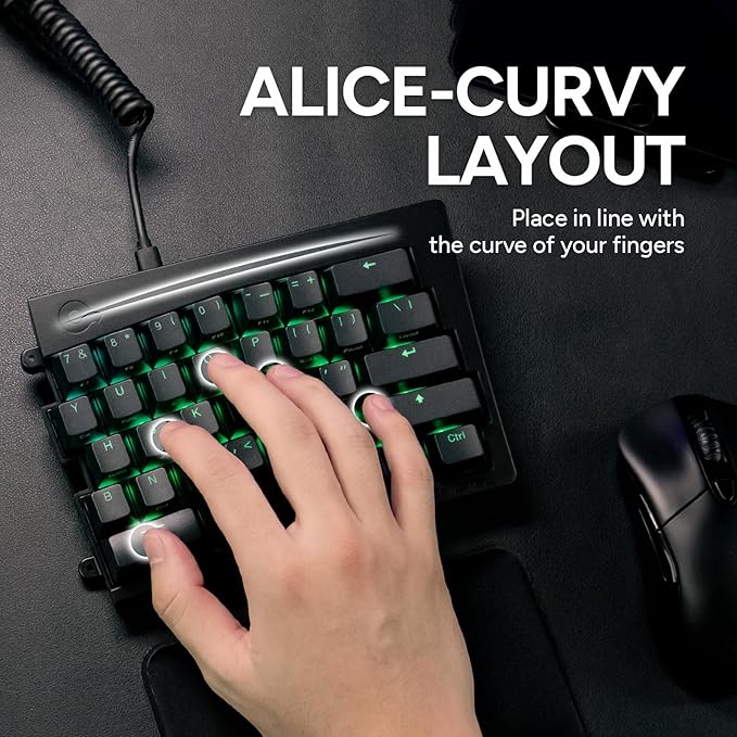 BAROCCOMiSTEL MiSTEL MD600 Alpha BT RGB, Split Keyboard, Ergonomic Mechanical Keyboard, 60%, PBT Double Shot Keycap (Transparent), Bluetooth5.0, Mac/Windows OS Compatible -Gateron G Pro Red