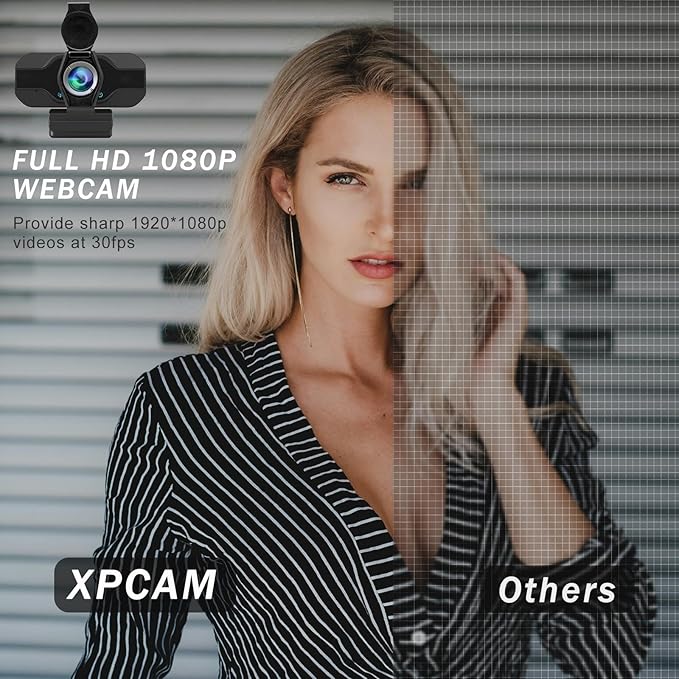 USB C Camera 1080p Webcam with Microphone/Tripod/Cover,Auto Light Correction, Web Camera Desktop Computer, Plug & Play Pro Webcam for PC, Laptop,Computer,Mac,Zoom/Teams/Skype/Twitch Streaming