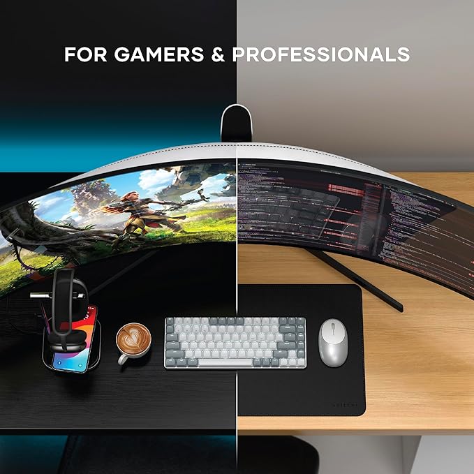 Satechi SM1 75% Mechanical Keyboard for Mac and Windows, LED Backlit Bluetooth Keyboard, 84 Keys Compact Wireless, Gaming, for Mac and Windows - Light Gray/White