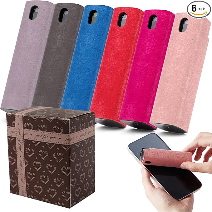 6 Pack Screen Cleaner kit 2-in-1 Touchscreen Mist Cleaner Screen Cleaner Spray and Wipe with Microfiber Cloth Car Screen Cleaner for Phone, Computer, Laptop, Monitor and More,Car Accessories