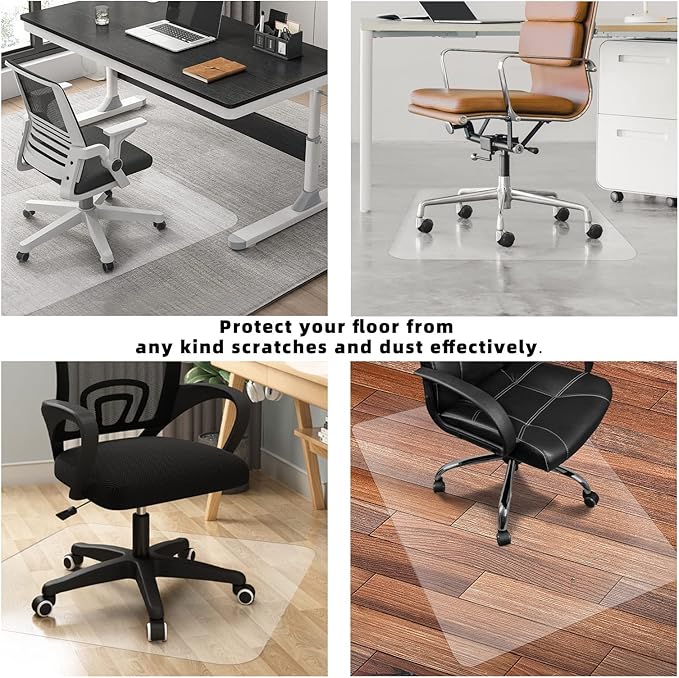 Clear Chair Mat for Hardwood Floor - 36"x48" Heavy Duty Desk Chair Mats for Office Chair - Transparent Computer Floor Mat Office Home Floor Protection Mat for Wood/Tile