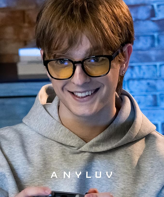 ANYLUV Blue Light Glasses Men Women Computer Gaming Glasses Anti Eyestrain Lightweight Blue Light Blocking Glasses
