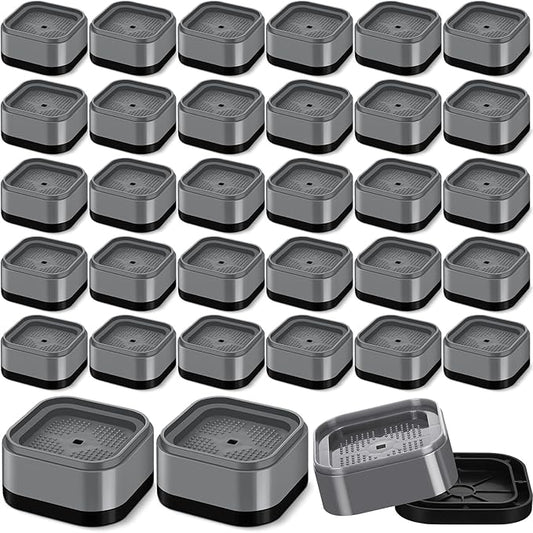 Ecally Furniture Risers Adjustable Bed Risers Desk Leg Risers 1.38" Stackable Heavy Duty Bed Lifts Risers Square Bed Raising Blocks for Mattress Table Leg Desk Chair Couch Sofa Dorm (Gray,32 Pack)