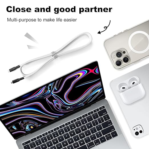 80Gbps Thunderbolt 5 Cable 3.3ft USB C to USB C Cable, 240W(5A) Charging Cord, Braided Type C Cable Compatible for Dual 16K/8K/4K Display, USB5, SSD, eGPU, Mac Studio/mini, iPhone