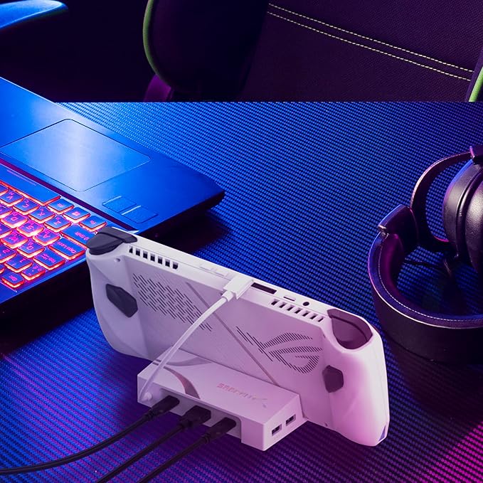 SABRENT Docking Station for Asus ROG Ally, 6-Port USB Type-C, 4K@60Hz HDMI, 5Gbps USB Ports, Power Delivery, Compact Design for Gaming (DS-RA6P)