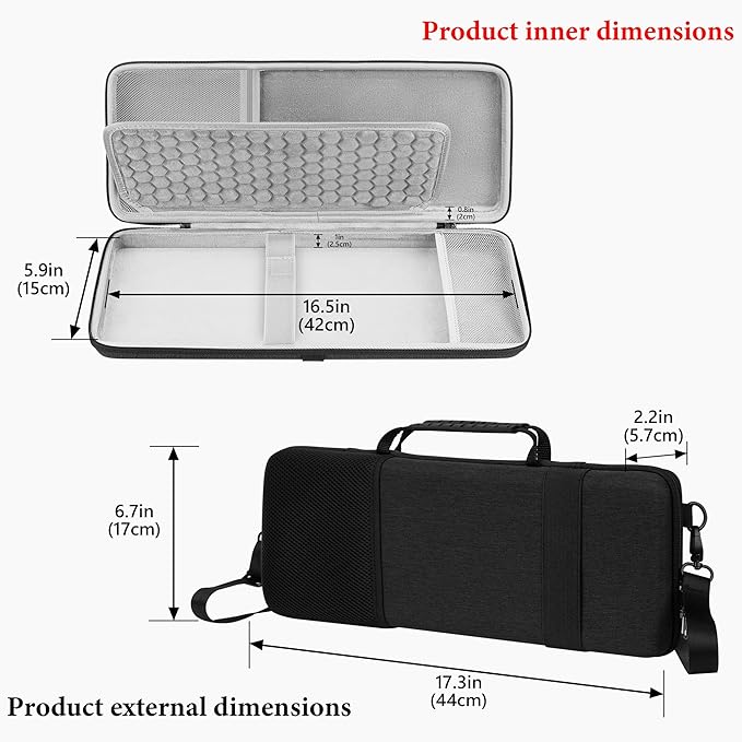 GEEKRIA 75% 84-Key Keyboard and Mouse Combo Case, Compatible with Aula F75 Pro / F75, Keychron K2 Version 2/ K2/ Q1/ V1, ASUS ROG Azoth 75%, Redragon K673 PRO, Hard Shell Travel Bag