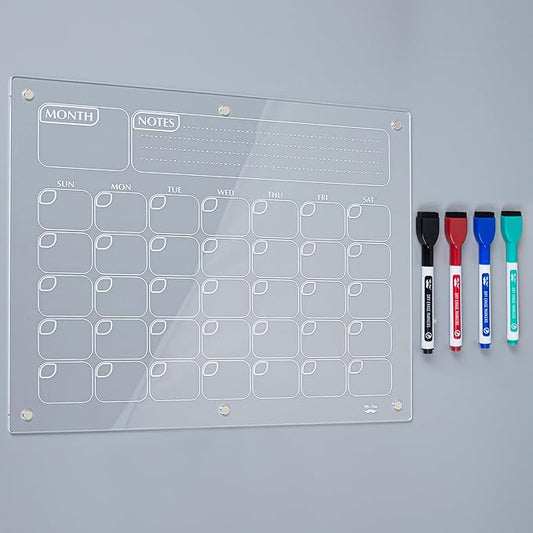 Mr. Pen- Dry Erase Calendar for Fridge, Magnetic, 14.7 x 11.8, Magnetic Calendar with 4 Dry Erase Markers, Magnetic Calendar for Fridge, Magnetic Whiteboard Calendar, Dry Erase Fridge Calendar