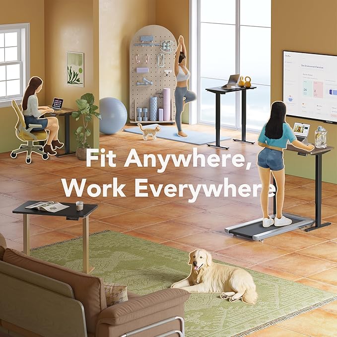 HUANUO Electric Standing Desk Adjustable Height, 4 Memory Height Settings, 40" x 24" Sit Stand Up Desk for Home Office & Computer Workstation, with Headphone Hook, Cable Manager, Walnut