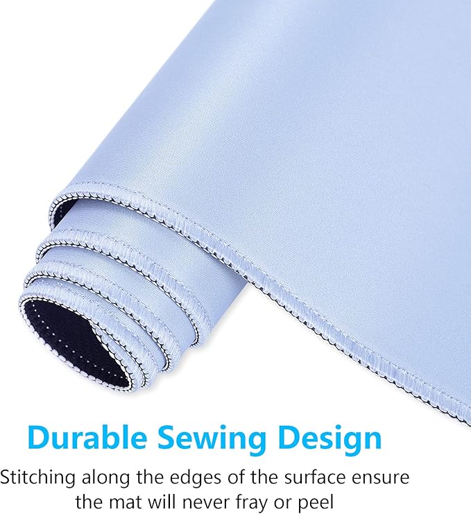 Dapesuom Large Mouse Pad, Extended Gaming Mouse Mat with Stitched Edges, Full Size Desk Mats with Non-Slip Base, Computer Big Desktop Keyboard Pad for Gamer, Laptop, Office, 23.6 x 11.8 in, Sky Blue