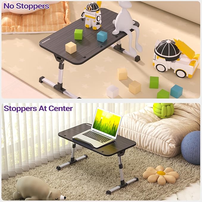 Laptop Bed Tray Table, Nearpow (Larger Size) Adjustable Laptop Bed Stand, Portable Standing Table with Foldable Legs, Foldable Lap Tablet Table for Sofa Couch Floor - Large Size