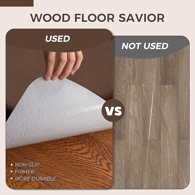 Office Chair Mat,Hard Floor Chair Mat Suitable for Hardwood and Tile Floors,Large Non-Slip Floor Protection Mat,Does Not Pill,Coffee(48"x60")