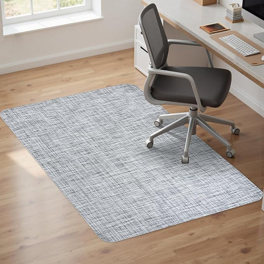 Sycoodeal Office Chair Mat for Hardwood & Tile Floor, 40" x 48" Computer Gaming Chair Mat for Rolling Chairs Non-Curve, Anti-Slip, Heavy Duty Floor Protector for Home Office (Grey)
