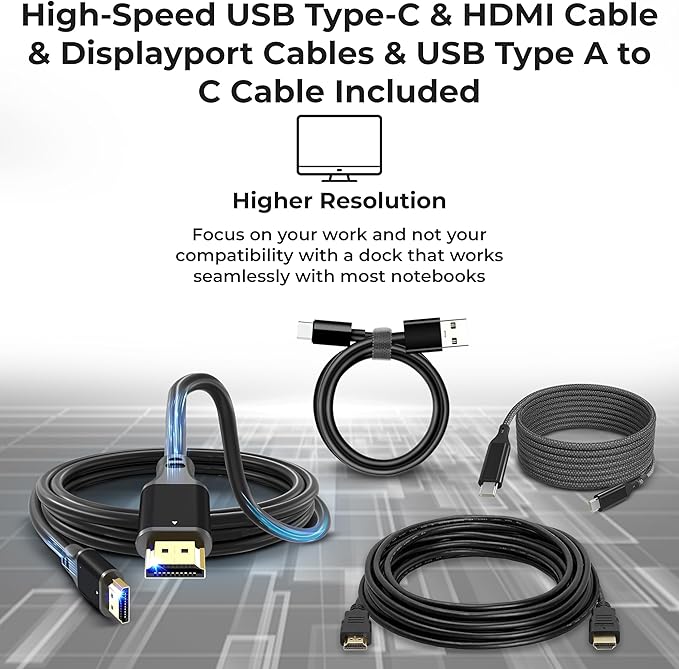40AF0135US Docking Station Dual Monitor Hybrid USB-C with USB-A - 1 Year Warranty, Thinkpad Dock w/ 135W Adapter, HDMI, DisplayPort, USB-C Cable, Cloth - Laptop Docking Station (Renewed)