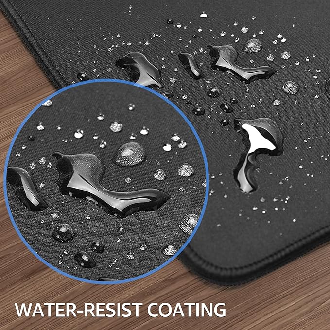 KTRIO Large Gaming Mouse Pad Desk Mat, Superior Micro-Weave Cloth for Precise Mouse Control, Non-Slip Rubber Base, Stitched Edges, Water-Resistant, for Gamer, Office & Home, 35.4" x 15.7" inches