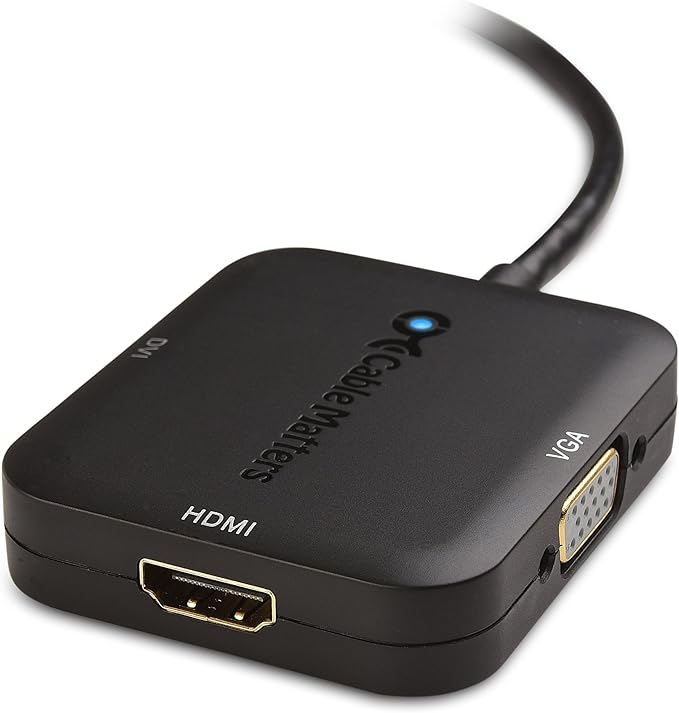 Cable Matters DisplayPort to HDMI Adapter with VGA and DVI 3-in-1 Adapter - Supporting 4K Resolution via HDMI