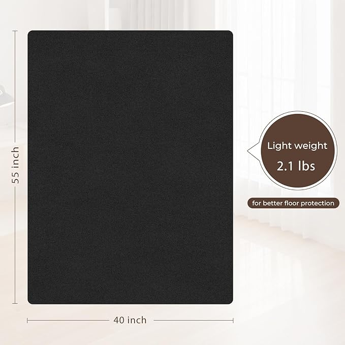 Office Chair Mat,Hard Floor Chair Mat Suitable for Hardwood and Tile Floors,Large Non-Slip Floor Protection Mat,Does Not Pill,Black(40"x55")