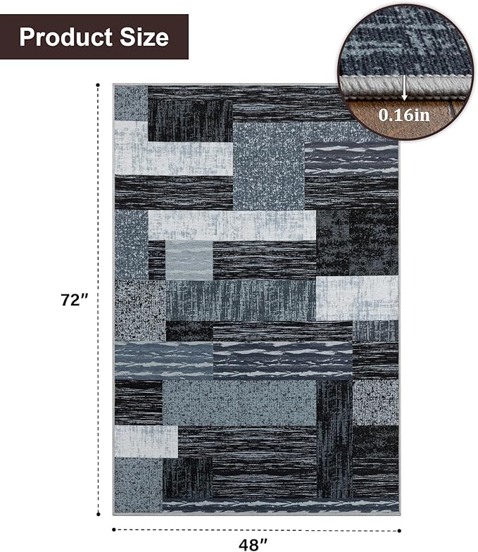 chakme Office Chair Mat for Hardwood Floor, 72"x48" Easy Glide Computer Desk Mat Protector for Rolling Chair Under Desk Rug Nonslip Backing, Machine Wash, (Jigsaw)