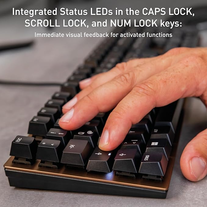 Cherry KC 200 MX, Wired Mechanical Office Keyboard, Modern Design with Elegant Aluminum Surface, USB-A Connection, MX2A Silent RED Switches, White/Silver