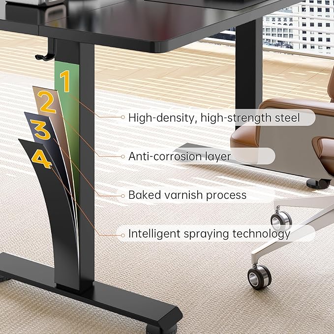 Veken 63x27.6 Inch Large Electric Standing Desk, Heights Adjustable,Sit to Stand Up, Work Home Office Computer Table for Walking Pad, Wooden Desktop Desks, Black
