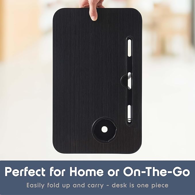 Laptop Bed Tray Table, Laptop Stand, Portable Lap Desks with Foldable Legs, Reading Desk for Sofa Couch Floor - Small
