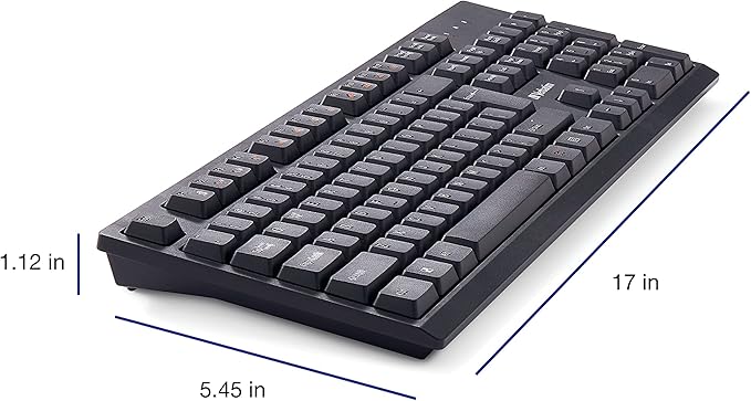 Verbatim Slimline Wireless Keyboard and Mouse Combo 2.4GHz USB Plug-and-Play Numeric Keypad Adjustable Tilt Legs Optical Wireless Mouse Full-Size Computer Keyboard Compatible with PC, Laptop 70741