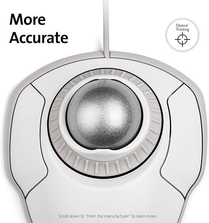 Kensington Orbit Trackball Mouse with Scroll Ring (White) (K72500WW)