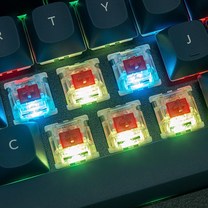 Keychron Q7 Wired Custom Mechanical Keyboard, 70% Layout QMK/VIA Programmable Macro with Hot-swappable Gateron G Pro Red Switch Double Gasket Compatible with Mac Windows Linux (Black - New)
