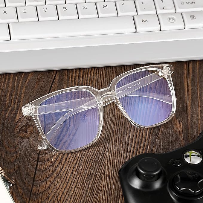 Oversized Square Blue Light Blocking Glasses for Women and Men - Gaming & Computer Anti-Fatigue