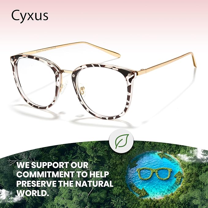 Cyxus Blue Light Glasses for Woman, Stylish Cat Eye Blue Light Blocking Computer Glasses for Working, Laptop and Screen Use