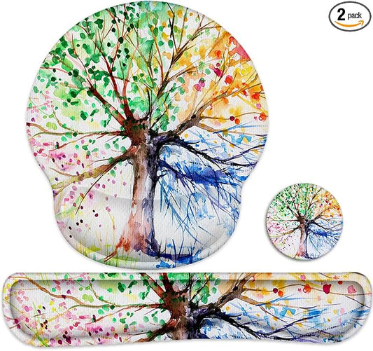 Lateefah Mouse Pad with Wrist Rest, 3-in-1 Gaming Mouse Pad, Keyboard Wrist Rest, Ergonomic Memory Foam Mousepad with Wrist Support for Computer Keyboard