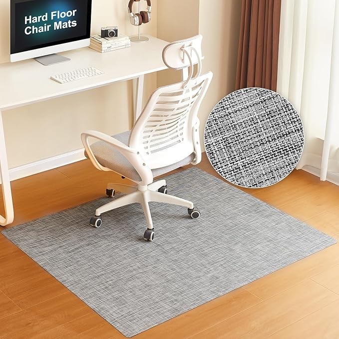 BAGAIL Office Chair Mat for Hardwood Floor, 45"x53" Heavy Duty Computer Chair Mat - Fast Flat & Smooth Glide - Non-Slip Desk Chair Floor Protector for Home Office - Black