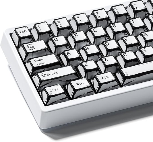 XVX White PBT Keycaps, Cherry Profile Keycap Set, Dye Sublimation Graffiti Keyboard Keycaps Suitable for 60% 65% 75% 80% 100% MX Switches Mechanical Keyboard