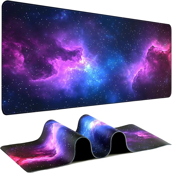 Mouse Pad Gaming - Desk Mat for Keyboard and Mouse - Galaxy Space Large Mouse Pad for Desk, Mousepad (31.5" x 11.8") with Non-Slip Base, Desks Pad Mat for Gaming, Office and Home