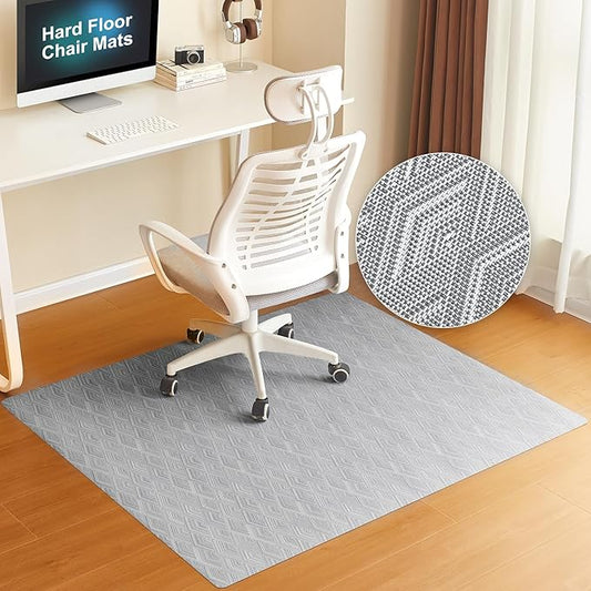 BAGAIL Office Chair Mat for Hardwood Floor, 48"x60" Heavy Duty Computer Chair Mat - Fast Flat & Smooth Glide - Non-Slip Desk Chair Floor Protector for Home Office - Gray Diamond