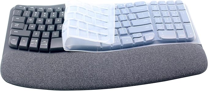 Ultra Thin Desktop PC Silicone Keyboard Cover Skin Protector Compatible with Logitech Wave Keys MK670 Wireless Keyboard, 2023 Logitech Wave Keys Wireless Keyboard Skin (Clear)