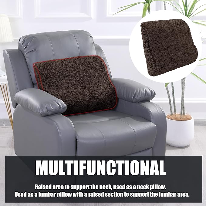 HOMBYS Extra Large Recliner Leg Pillow, Sherpa Foam Foot Rest for Sleeping Rest, Wave Shape Recliner Cushion, Multipurpose Footrest Extender, Back & Lumbar Pillow for Bed Sofa,(Coffee)