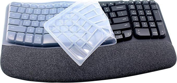 Ultra Thin Desktop PC Silicone Keyboard Cover Skin Protector Compatible with Logitech Wave Keys MK670 Wireless Keyboard, 2023 Logitech Wave Keys Wireless Keyboard Skin (Clear)