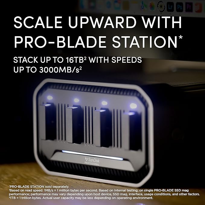 SanDisk Professional 2TB SSD Mag - Portable & Modular NVMe SSD Mag, Ultra-Durable - SDPM1NS-002T-GBAND