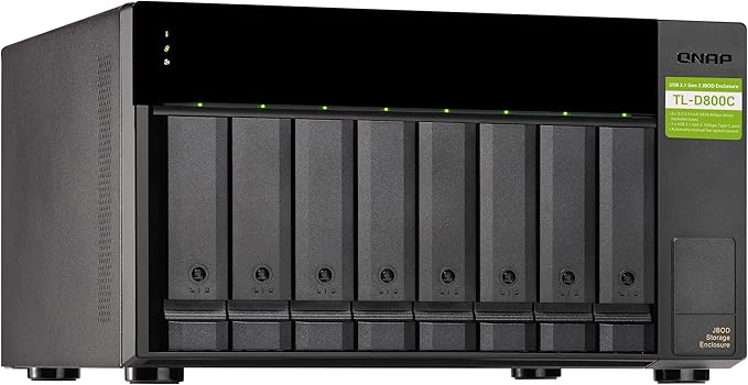 QNAP TL-D800C 8 Bay Desktop JBOD Storage Enclosure with USB 3.2 Gen 2 Type-C Connectivity