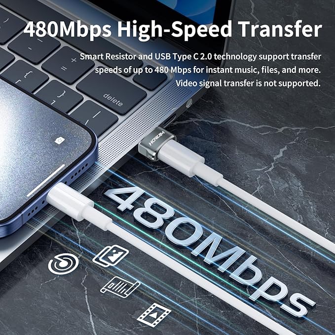 USB to USB C Adapter 4 Pack,USB C Female to USB 2.0 Male OTG Adapter,USB 2.0 Fast Charging 480Mbps Data Transfer,Type C Charger Connector for M-acBook,Pad,Phone 15 16 17,Watch,G-alaxy,X-peria Gray