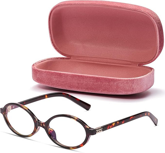 livho Blue Light Glasses for Women – Y2K Aesthetic Frame with Blush Pink Case, 90s Vibe for Screen Time Blue Light Blocking