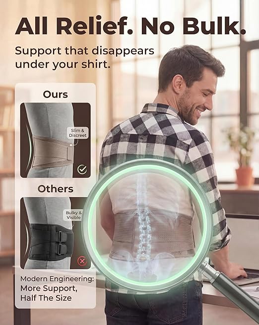 Sparthos Back Support Belt - Relief from Back Pain, Sciatica, Herniated Disc - Lower Backbrace With Lumbar Pad For Home & Lifting At Work - For Men & Women - Fits 52–59″ Waist (X-Large, Check Sizing)