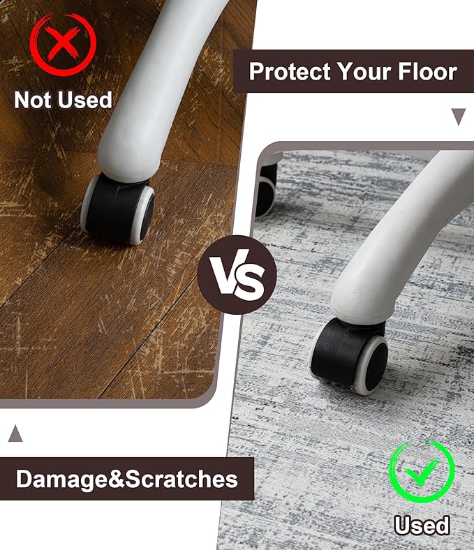 chakme Office Chair Mat for Hardwood Floor, 60"x45" Easy Glide Computer Desk Mat Protector for Rolling Chair Under Desk Rug Nonslip Backing, Machine Wash, (Square)