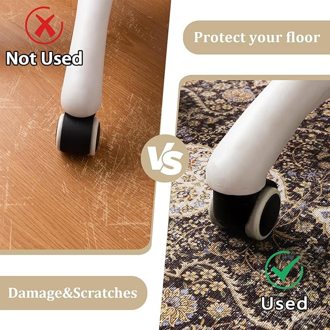 Office Chair Mat for Hardwood Floor, 60"x45" Easy Glide Computer Desk Mat Protector for Rolling Chair Under Desk Rug Nonslip Backing, Machine Wash, (Modern)