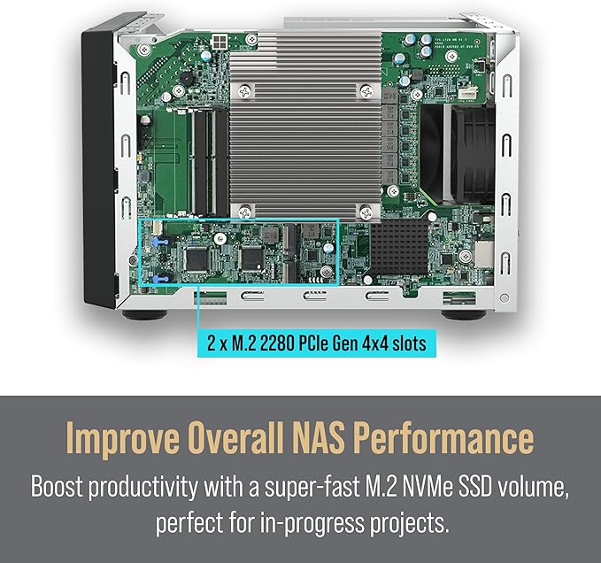 QNAP TVS-h874T-i9-64G-US 8 Bay High-Speed Desktop NAS with Intel 12th Gen CPU, up to 64GB DDR4 Memory, Thunderbolt 4 and 2.5GbE connectivity (Diskless)