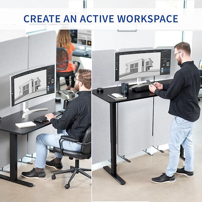VIVO Electric 71 x 30 inch Stand Up Desk, Height Adjustable, Black Top Black Frame, Home and Office Furniture Sets, DESK-KIT-0B7B
